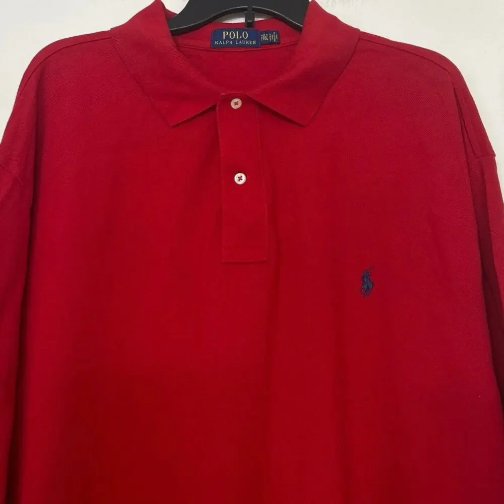Polo Ralph Lauren Red Cotton Polo Shirt 2XLT Big Tall Classic Preppy Americana